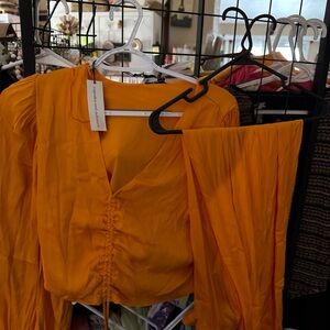 Elegant Orange Women's Blouse